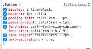 CSSのセレクタとそれに対応する宣言ブロックが実装のソースコードの構文と対応する形で入力フィールドになっています。